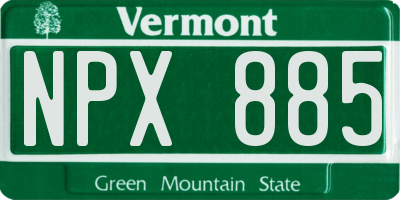 VT license plate NPX885
