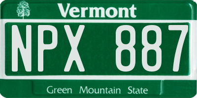 VT license plate NPX887