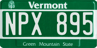 VT license plate NPX895