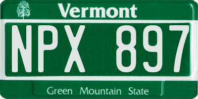 VT license plate NPX897