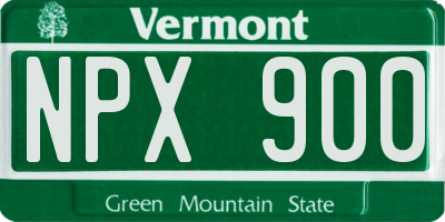 VT license plate NPX900