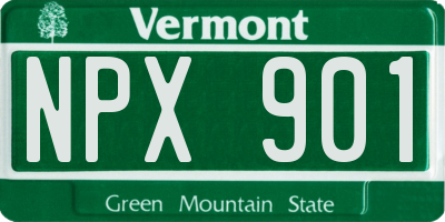 VT license plate NPX901