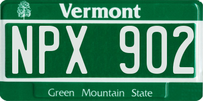 VT license plate NPX902
