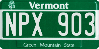 VT license plate NPX903