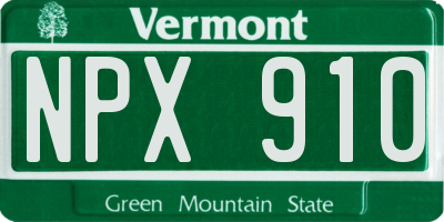 VT license plate NPX910
