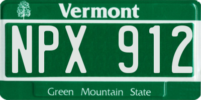 VT license plate NPX912