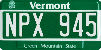 VT license plate NPX945