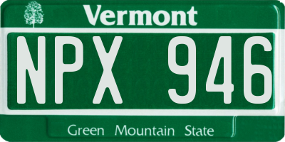 VT license plate NPX946