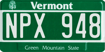 VT license plate NPX948
