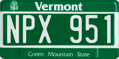 VT license plate NPX951