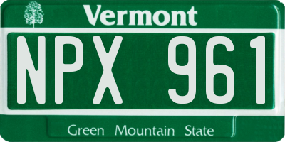 VT license plate NPX961