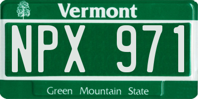 VT license plate NPX971