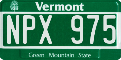 VT license plate NPX975