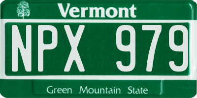 VT license plate NPX979