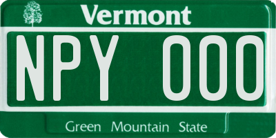 VT license plate NPY000