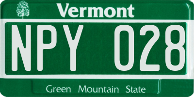 VT license plate NPY028