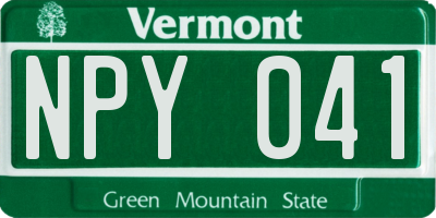 VT license plate NPY041