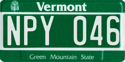 VT license plate NPY046