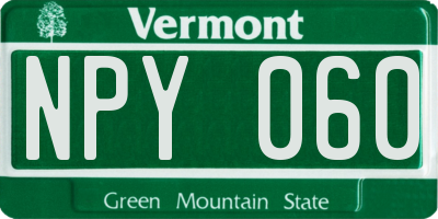 VT license plate NPY060