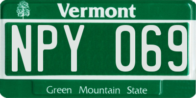 VT license plate NPY069