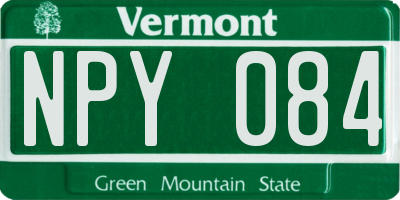 VT license plate NPY084