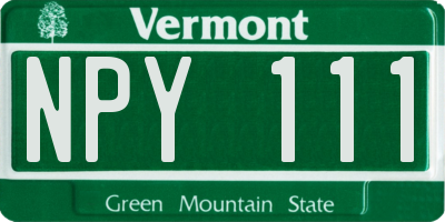 VT license plate NPY111