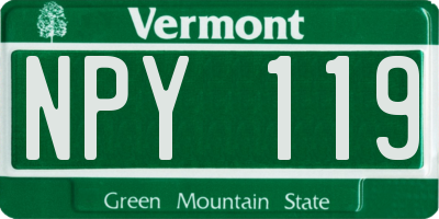 VT license plate NPY119
