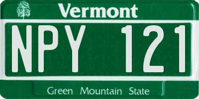 VT license plate NPY121