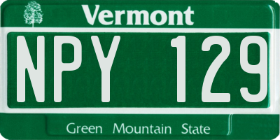 VT license plate NPY129