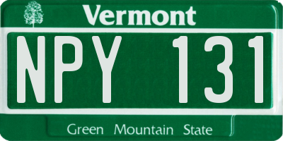 VT license plate NPY131