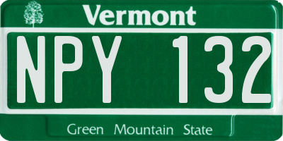 VT license plate NPY132