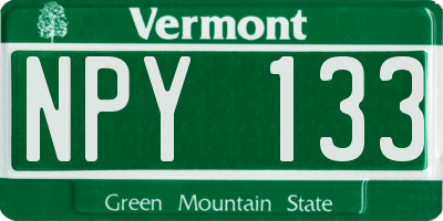 VT license plate NPY133