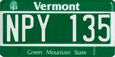 VT license plate NPY135
