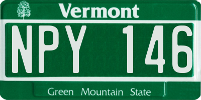 VT license plate NPY146