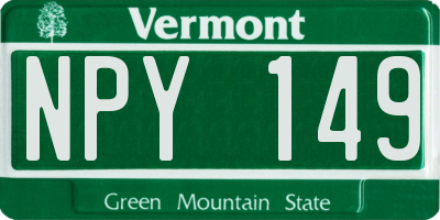VT license plate NPY149