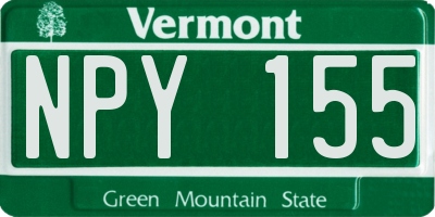 VT license plate NPY155