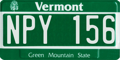 VT license plate NPY156