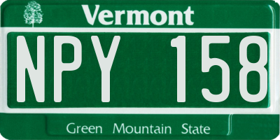 VT license plate NPY158