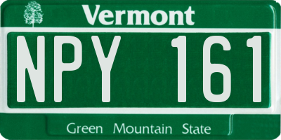 VT license plate NPY161