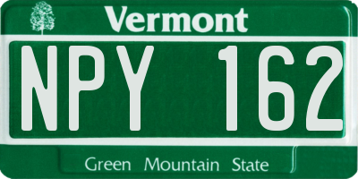 VT license plate NPY162