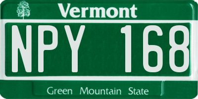 VT license plate NPY168