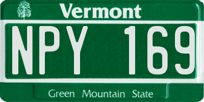 VT license plate NPY169
