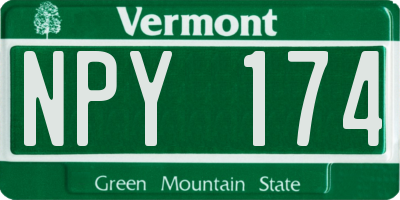 VT license plate NPY174