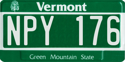 VT license plate NPY176