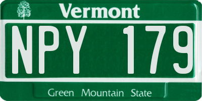 VT license plate NPY179