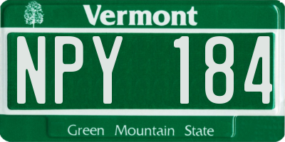 VT license plate NPY184