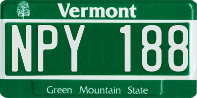 VT license plate NPY188