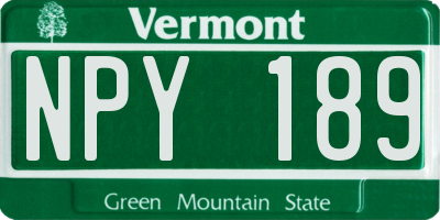 VT license plate NPY189