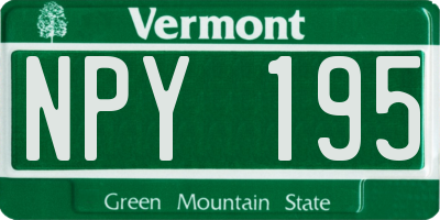 VT license plate NPY195