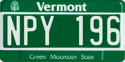VT license plate NPY196